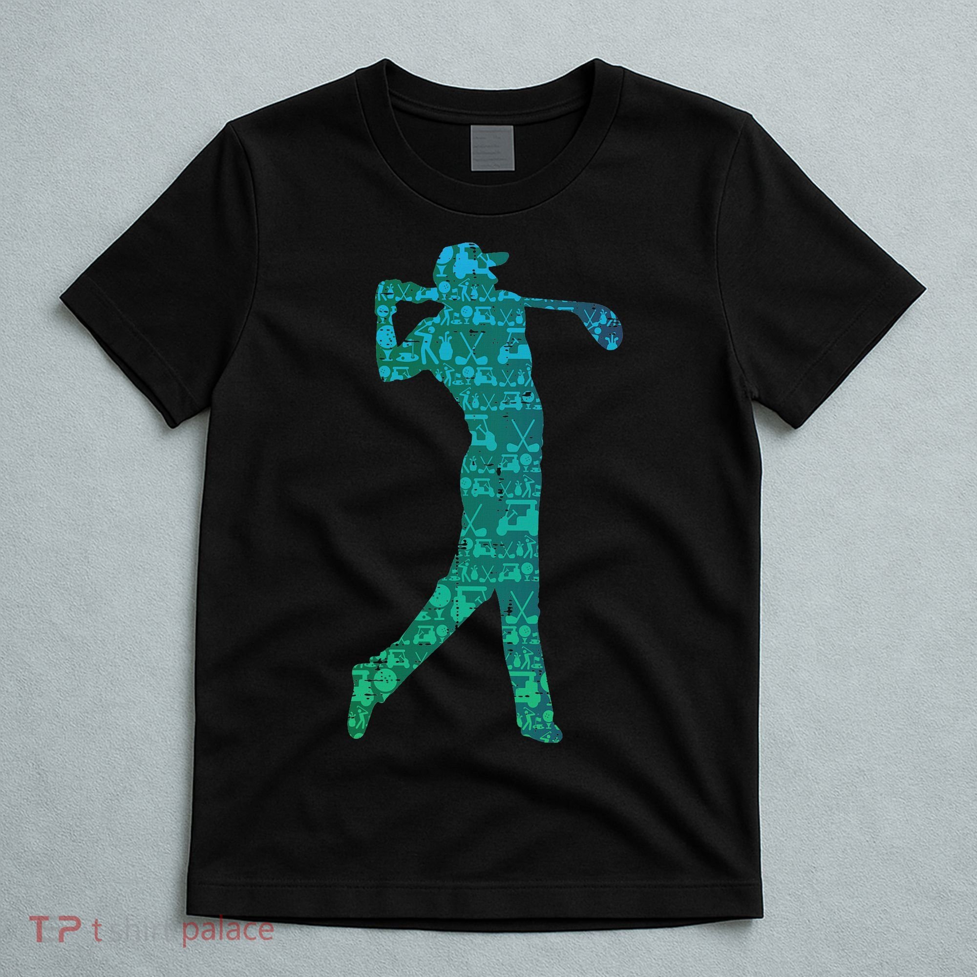 Golfer Silhouette Golf Things Golfing Dad Women T-Shirt
