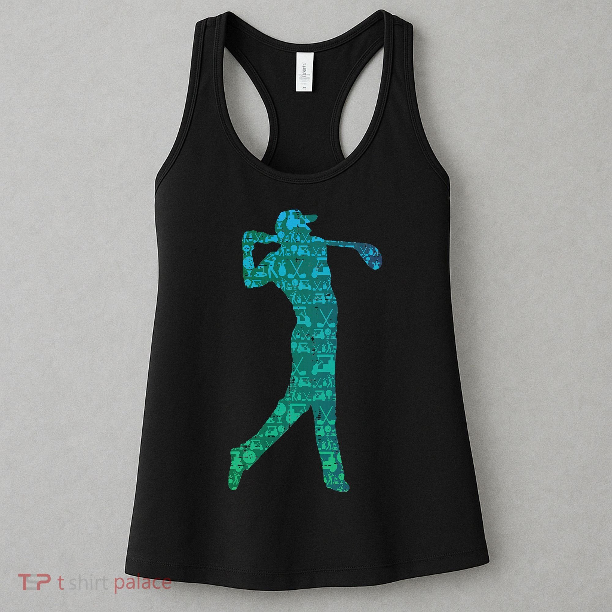 Golfer Silhouette Golf Things Golfing Dad Women Women's Tank Top