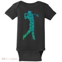 Golfer Silhouette Golf Things Golfing Dad Women Baby Bodysuit thumb 0