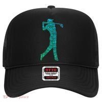 Golfer Silhouette Golf Things Golfing Dad Women Hat thumb 0