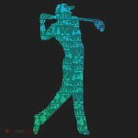 Golfer Silhouette Golf Things Golfing Dad Women Hat thumb 2