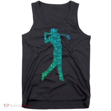 Golfer Silhouette Golf Things Golfing Dad Women Tank Top