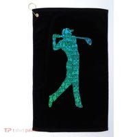 Golfer Silhouette Golf Things Golfing Dad Women Golf Towel thumb 0