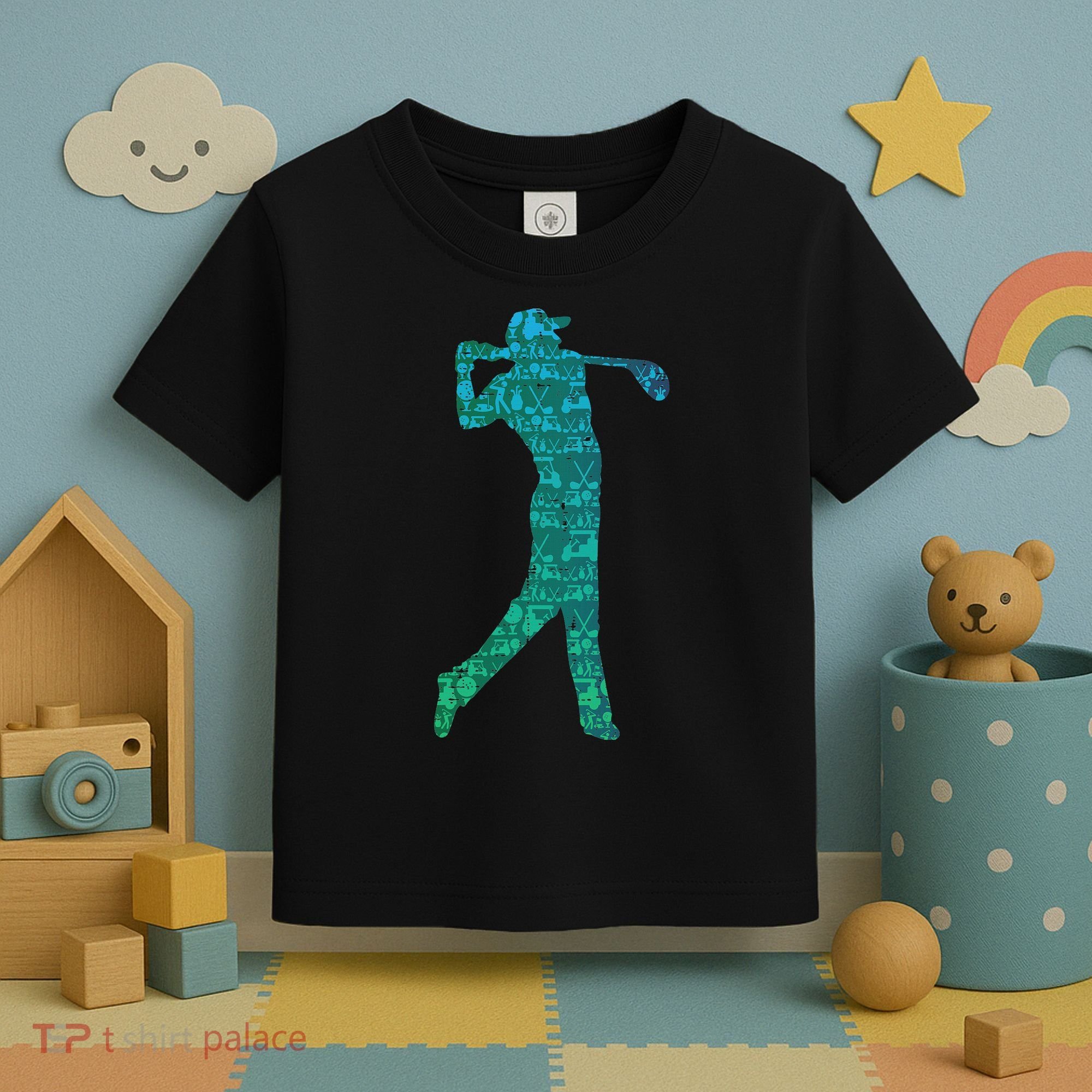 Golfer Silhouette Golf Things Golfing Dad Women Toddler T-Shirt