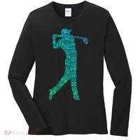 Golfer Silhouette Golf Things Golfing Dad Women Women's Long Sleeve Shirt thumb 0