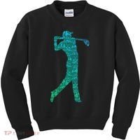 Golfer Silhouette Golf Things Golfing Dad Women Kids Sweatshirt thumb 0
