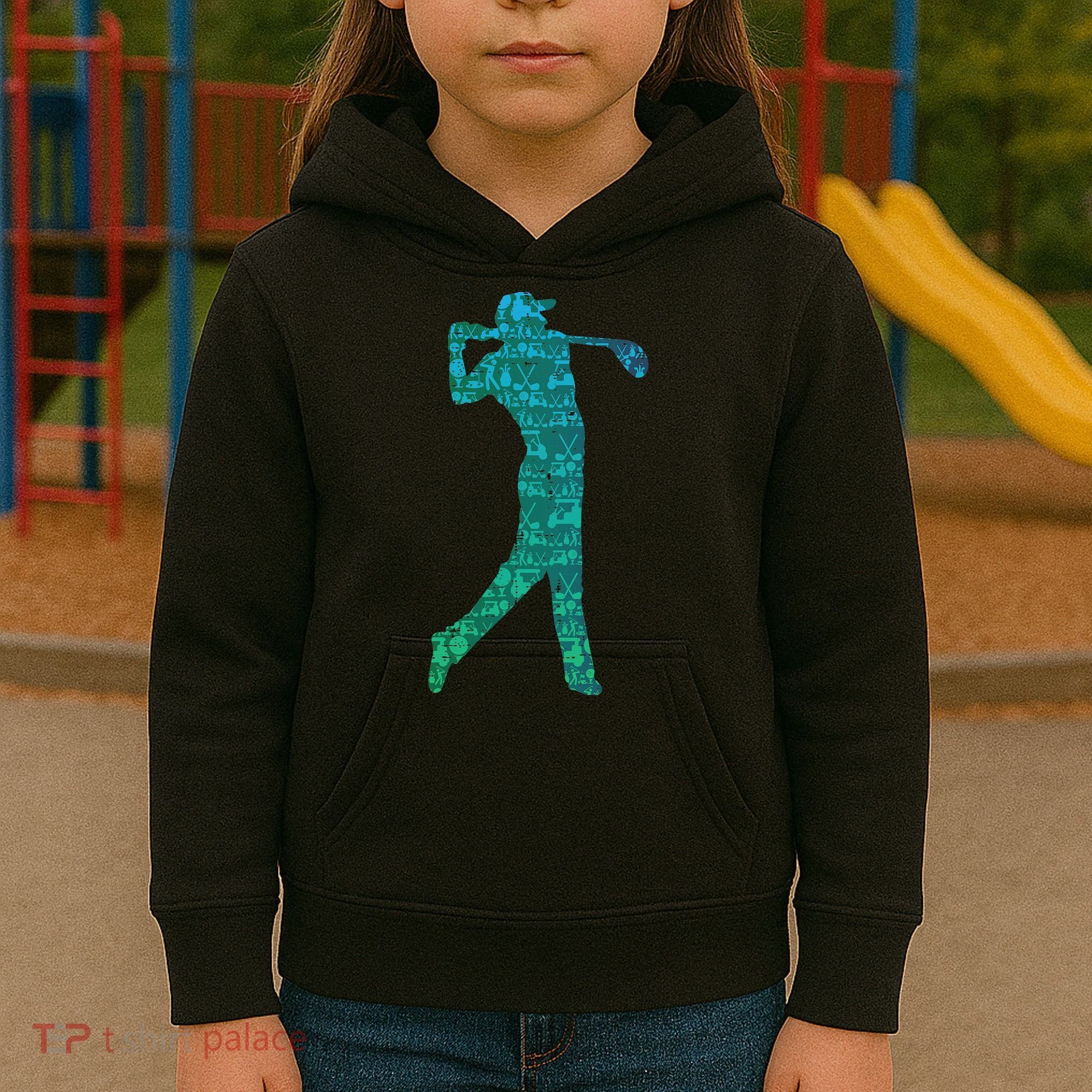 Golfer Silhouette Golf Things Golfing Dad Women Kids Hoodie