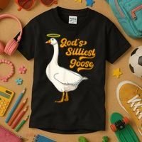 God's Silliest Goose Funny Kids T-Shirt thumb 3