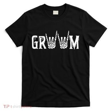 Gothic Skeleton Groom Wedding Just Married Spooky Halloween T-Shirt