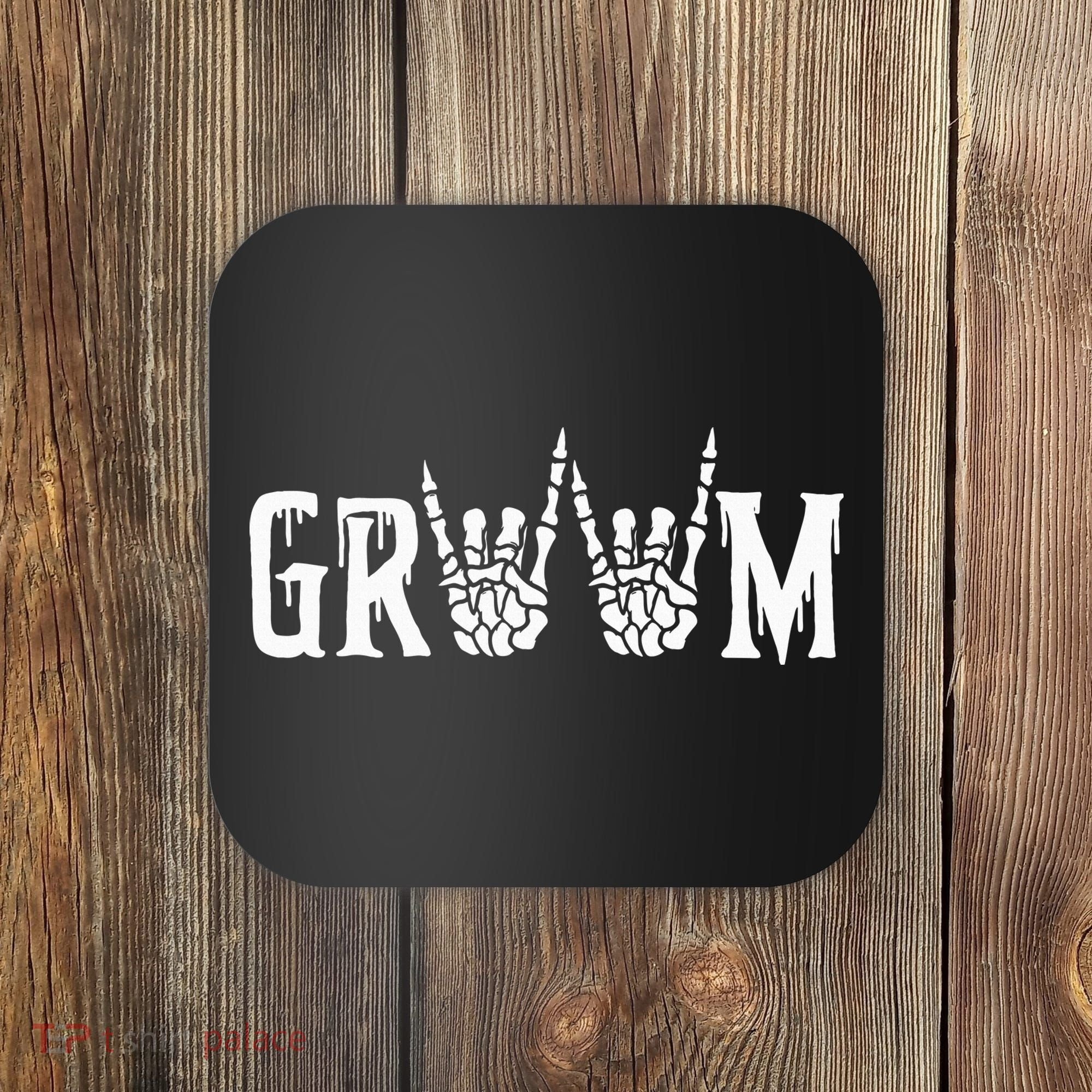 Gothic Skeleton Groom Wedding Just Married Spooky Halloween Coaster