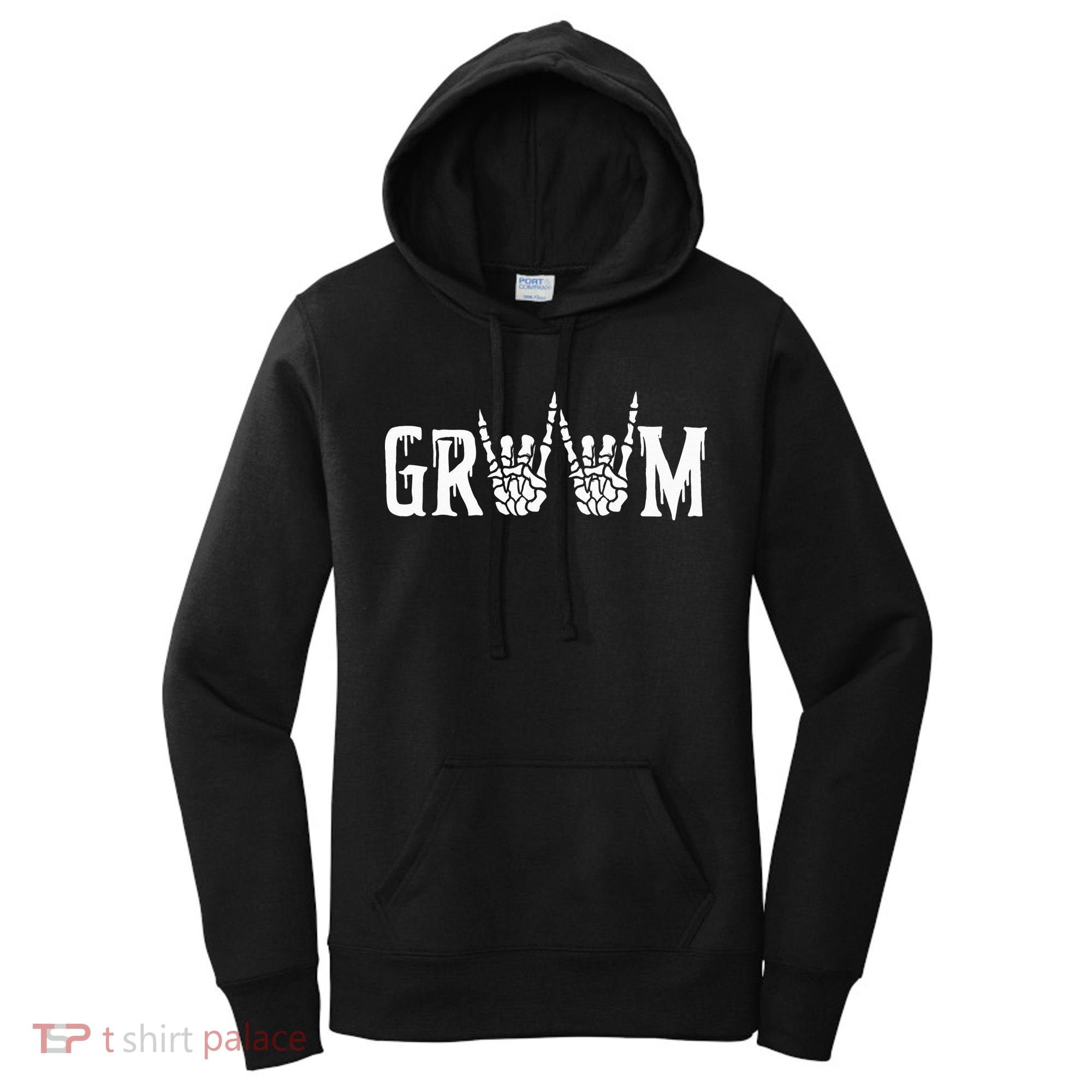 Gothic Skeleton Groom Wedding Just Married Spooky Halloween Women's Hoodie