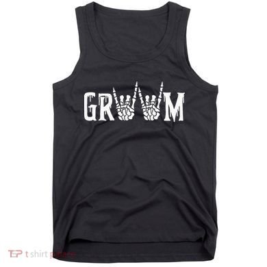 Gothic Skeleton Groom Wedding Just Married Spooky Halloween Tank Top