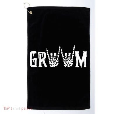 Gothic Skeleton Groom Wedding Just Married Spooky Halloween Golf Towel