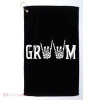 Gothic Skeleton Groom Wedding Just Married Spooky Halloween Golf Towel thumb 0