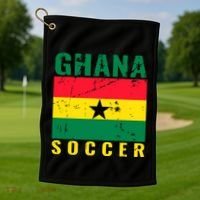 Ghana Soccer Ghana Flag T Golf Towel thumb 1