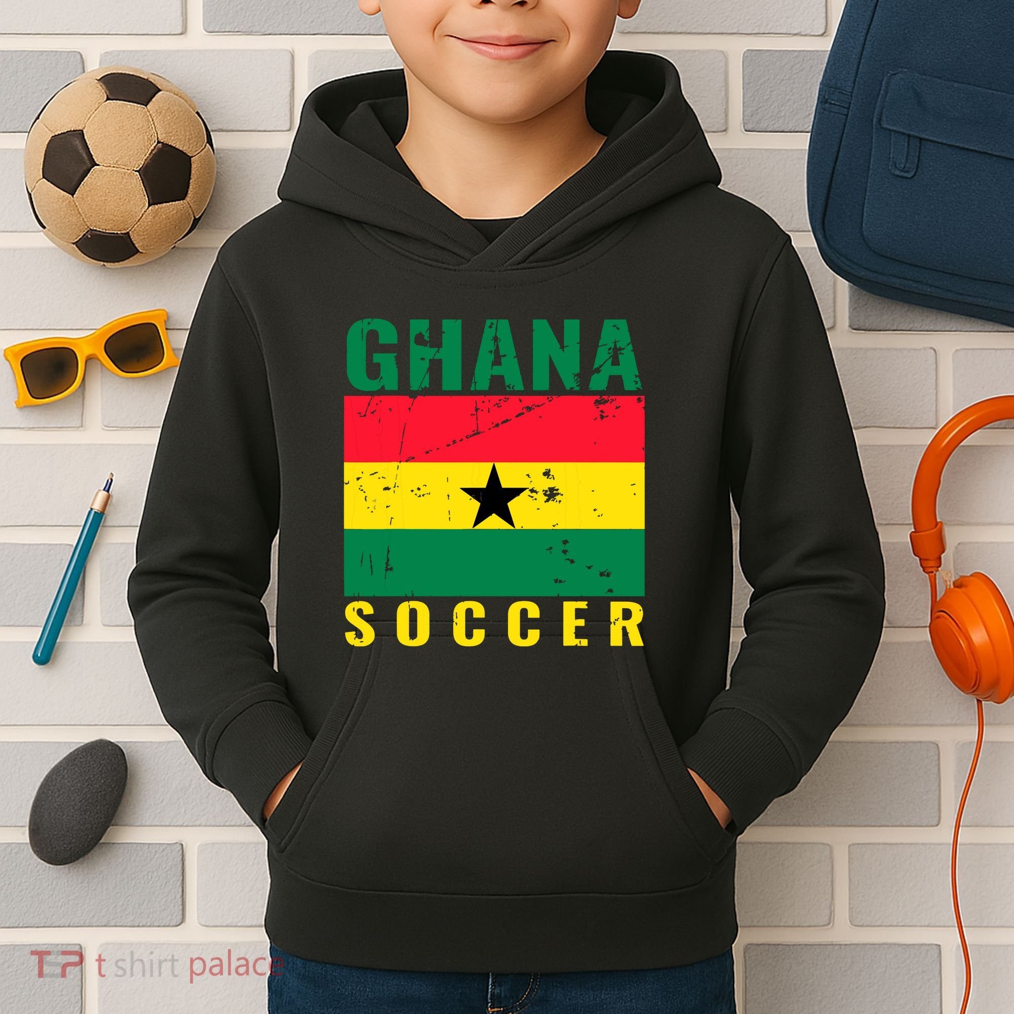 Ghana Soccer Ghana Flag T Kids Hoodie