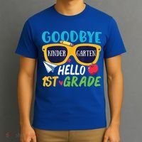Graduation Shirt Goodbye Kindergarten Hello 1st Grade School T-Shirt thumb 3