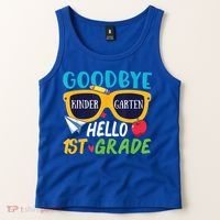 Graduation Shirt Goodbye Kindergarten Hello 1st Grade School Tank Top thumb 2