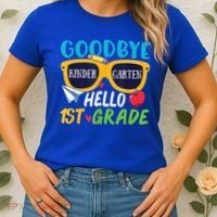 Graduation Shirt Goodbye Kindergarten Hello 1st Grade School Women's T-Shirt thumb 2
