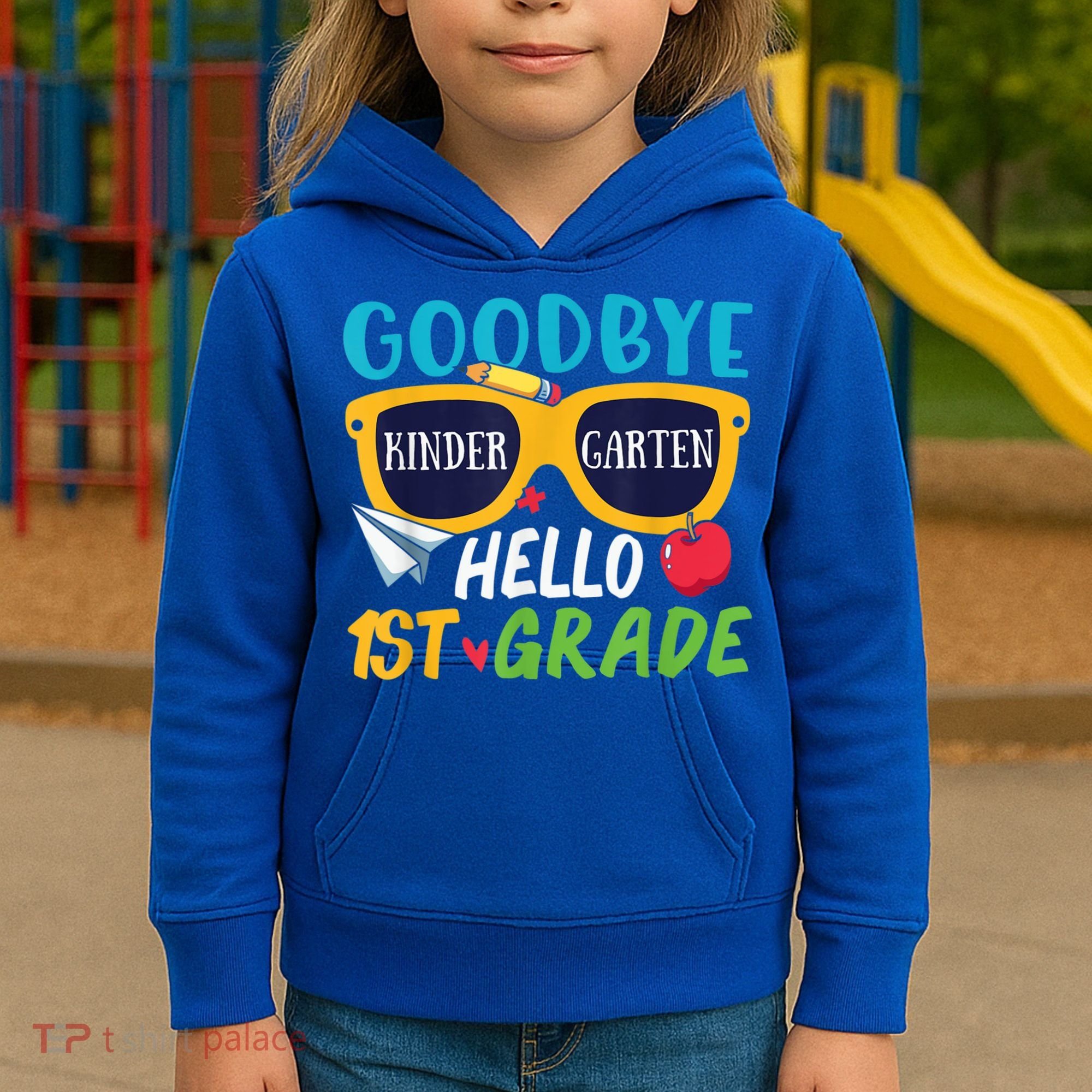 Graduation Shirt Goodbye Kindergarten Hello 1st Grade School Kids Hoodie