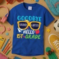 Graduation Shirt Goodbye Kindergarten Hello 1st Grade School Kids T-Shirt thumb 3