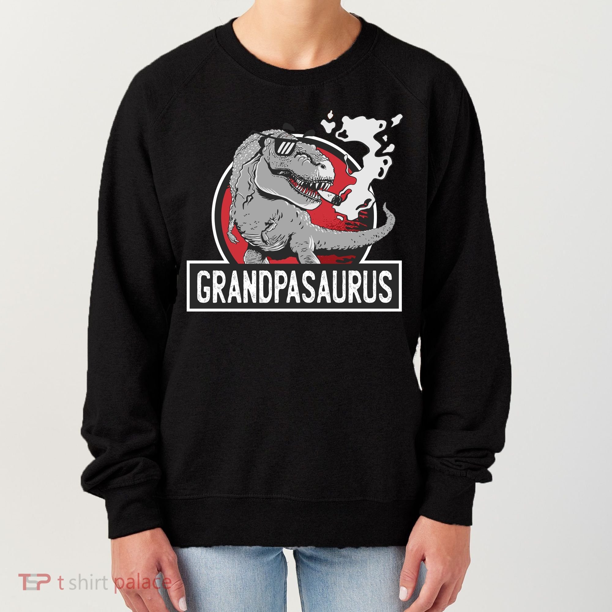 Grandpasaurus Smoking Grandpa Trex Funny Women's Sweatshirt