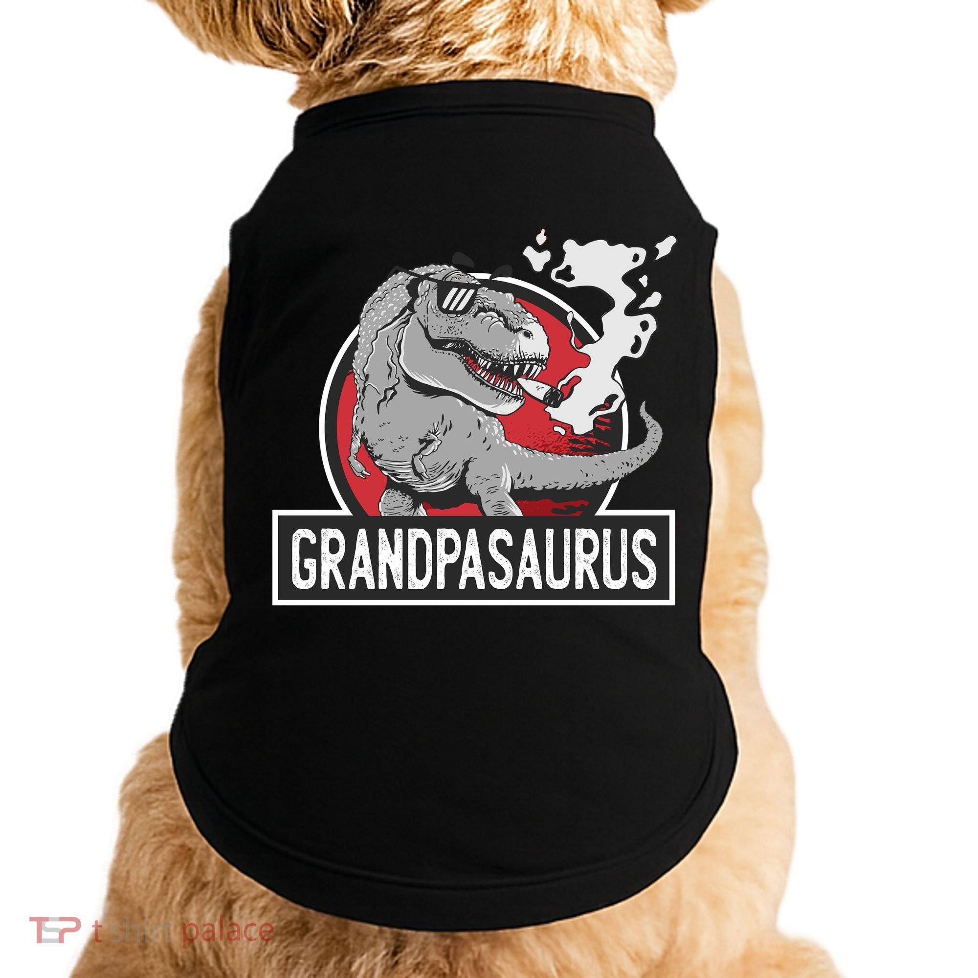 Grandpasaurus Smoking Grandpa Trex Funny Doggie Tank