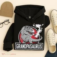 Grandpasaurus Smoking Grandpa Trex Funny Hoodie thumb 4