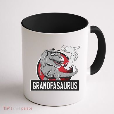 Grandpasaurus Smoking Grandpa Trex Funny Coffee Mug back
