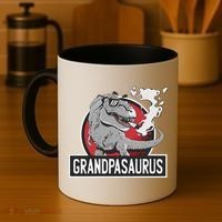 Grandpasaurus Smoking Grandpa Trex Funny Coffee Mug thumb 4