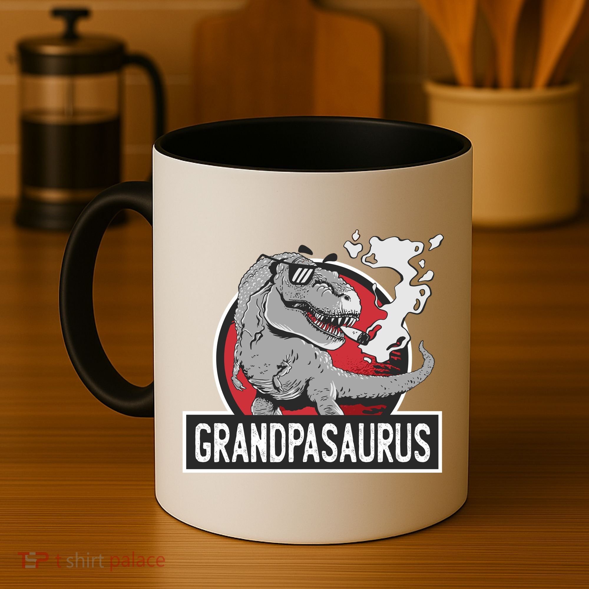 Grandpasaurus Smoking Grandpa Trex Funny Coffee Mug