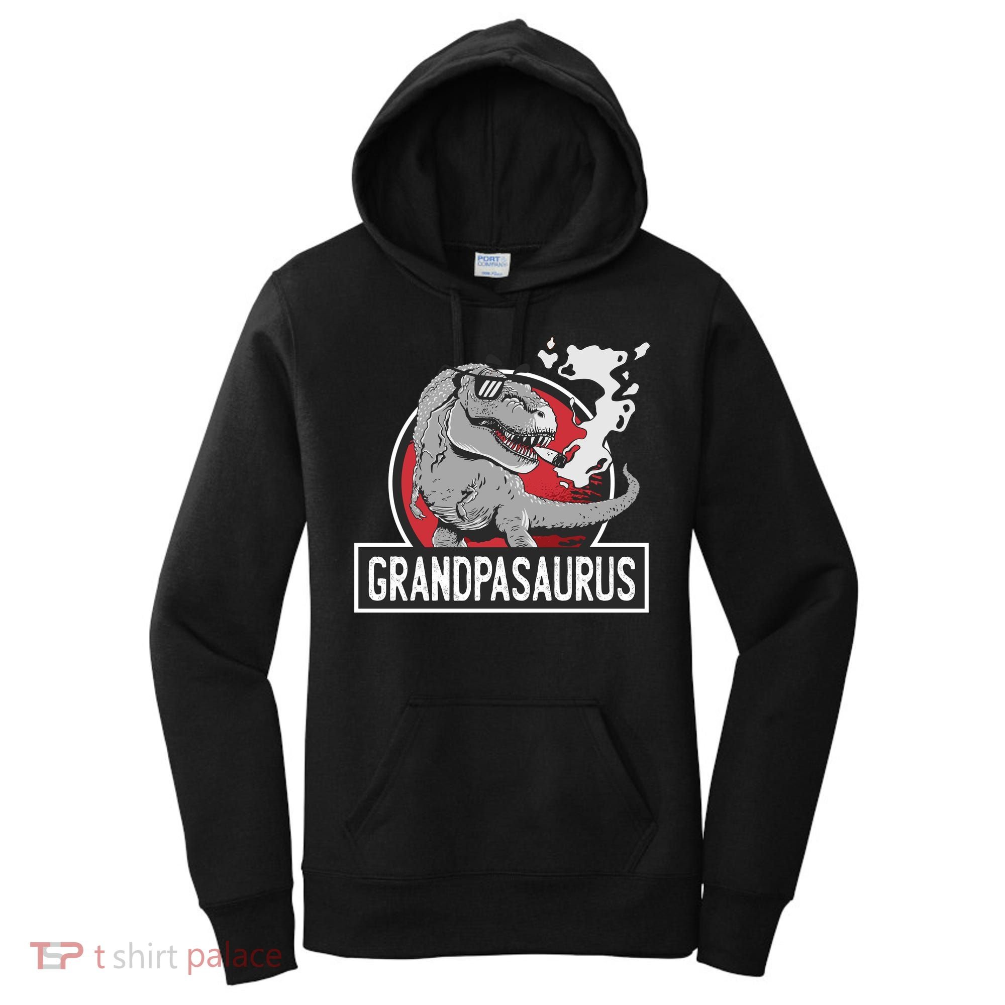 Grandpasaurus Smoking Grandpa Trex Funny Women's Hoodie