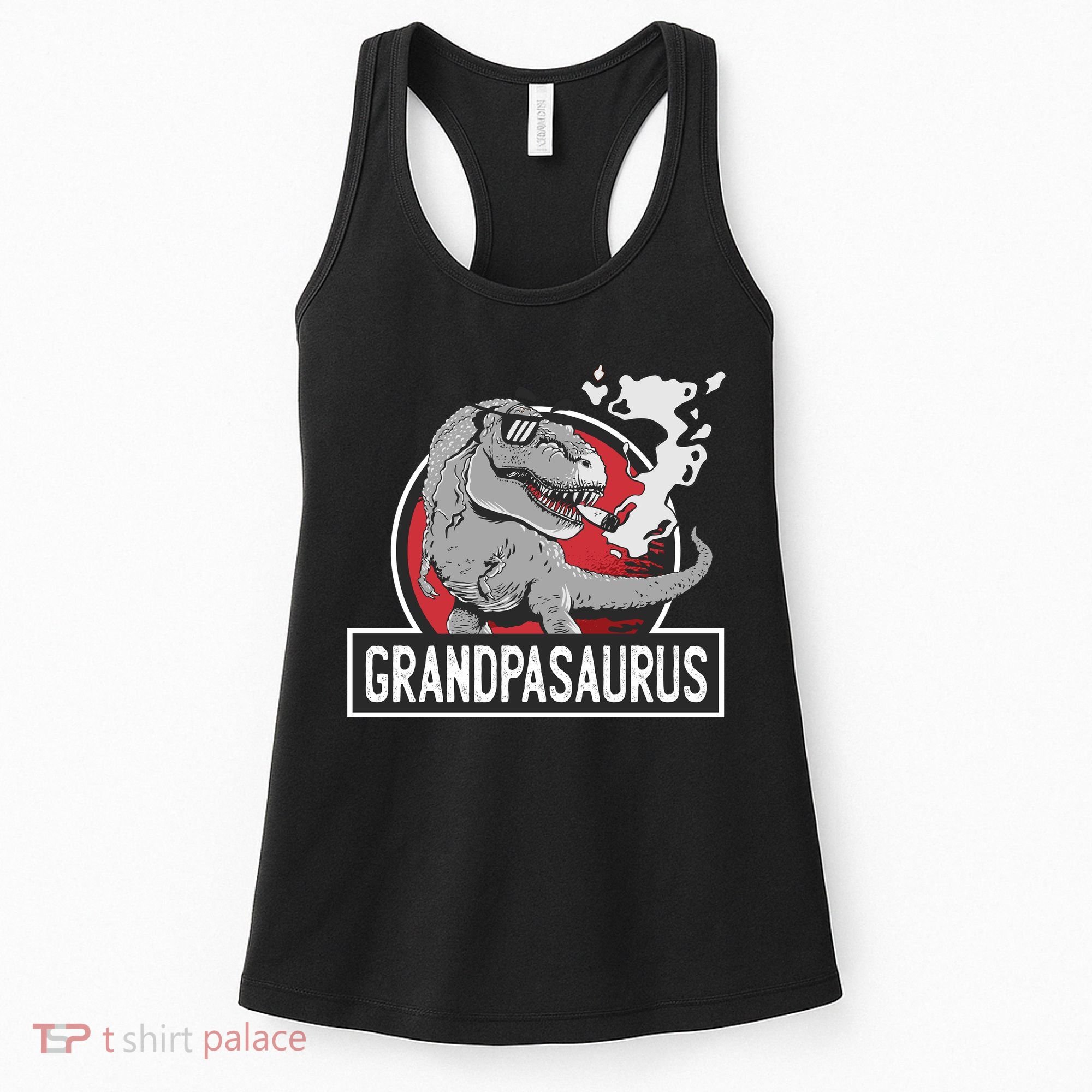 Grandpasaurus Smoking Grandpa Trex Funny Women's Tank Top