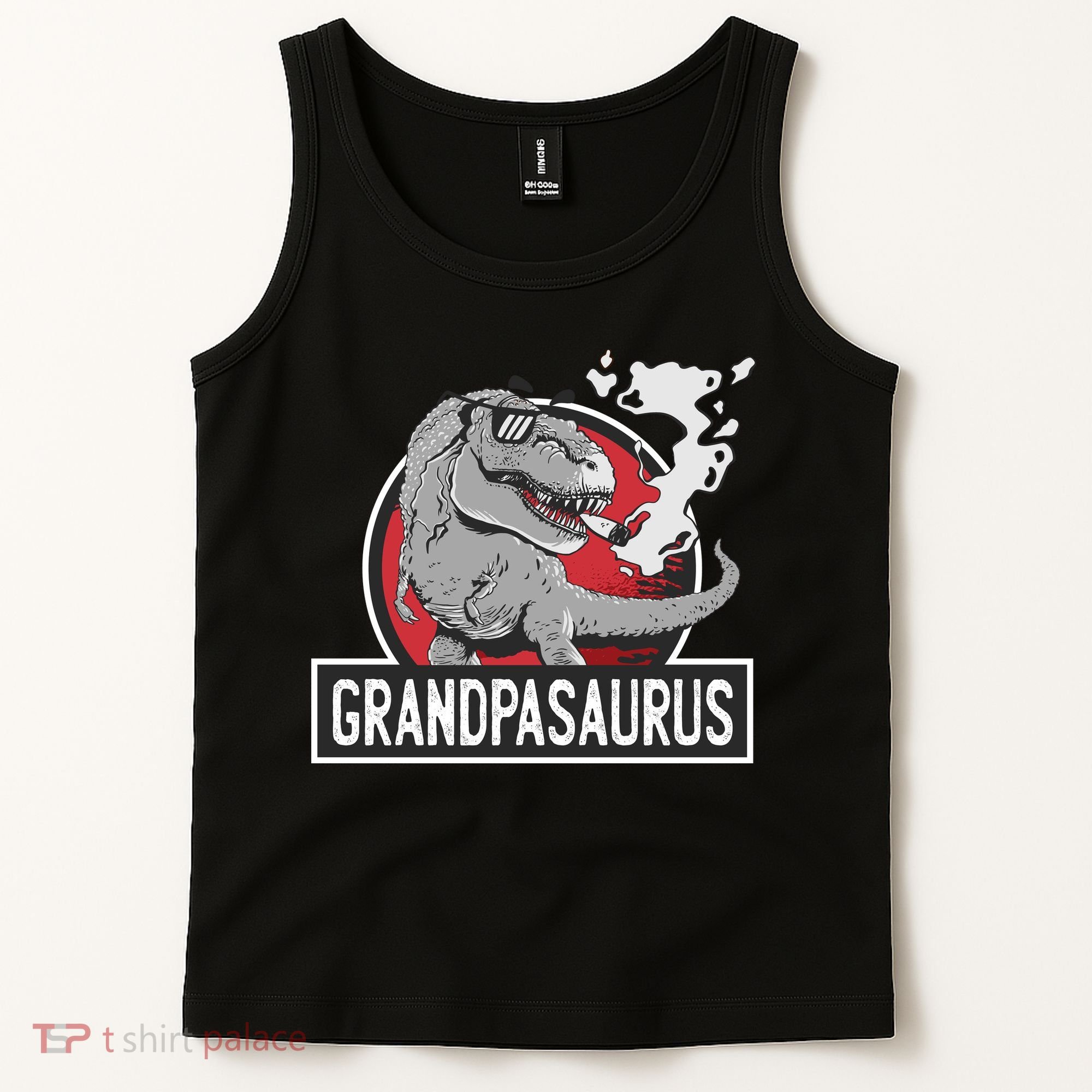 Grandpasaurus Smoking Grandpa Trex Funny Tank Top