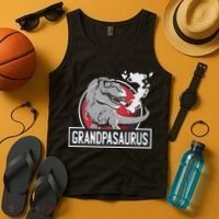 Grandpasaurus Smoking Grandpa Trex Funny Tank Top thumb 4