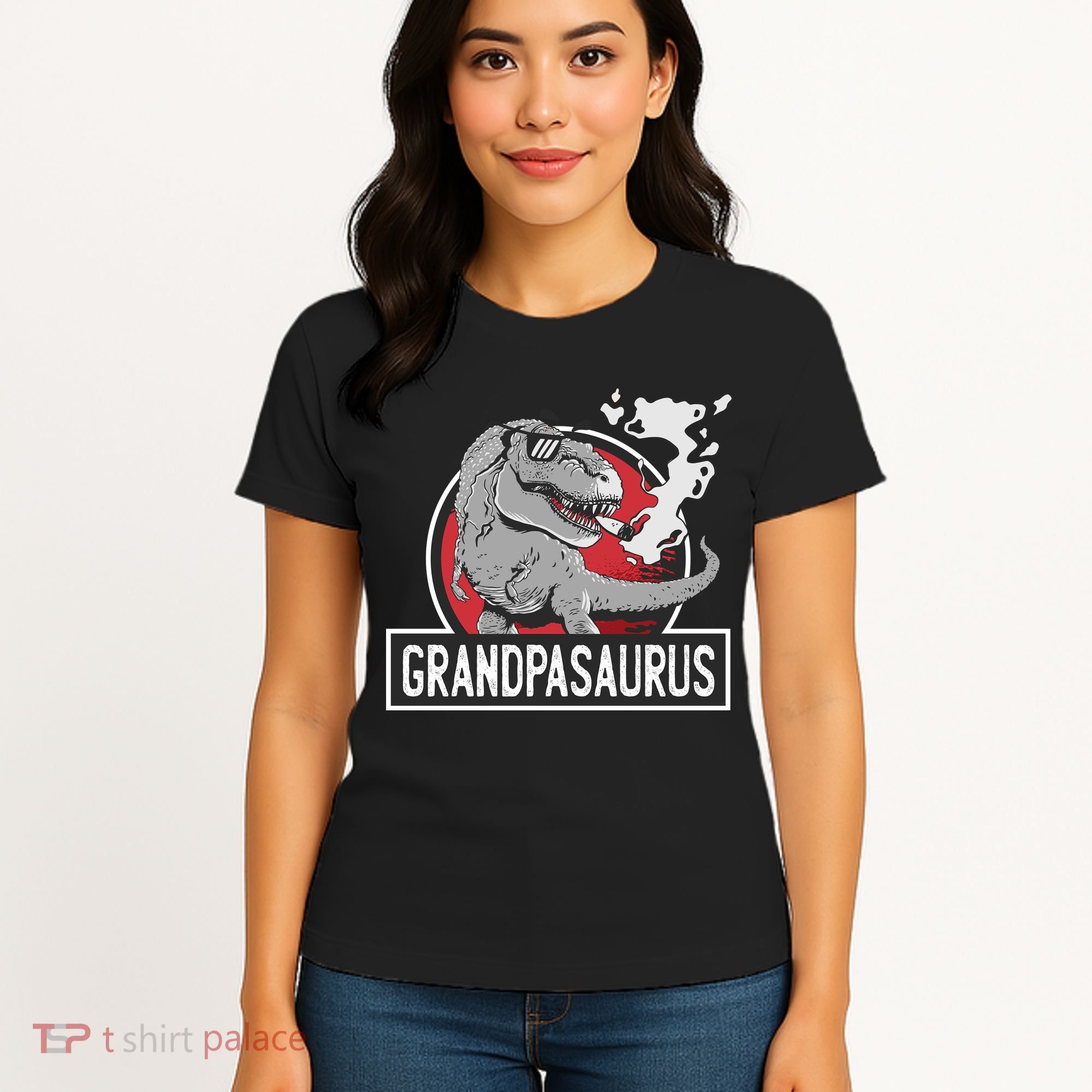 Grandpasaurus Smoking Grandpa Trex Funny Women's T-Shirt