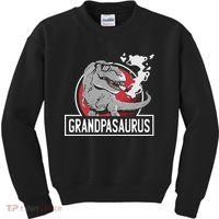 Grandpasaurus Smoking Grandpa Trex Funny Kids Sweatshirt thumb 0