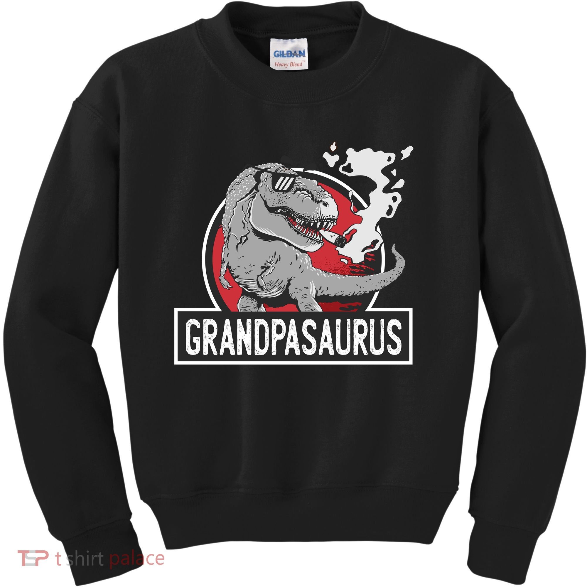 Grandpasaurus Smoking Grandpa Trex Funny Kids Sweatshirt