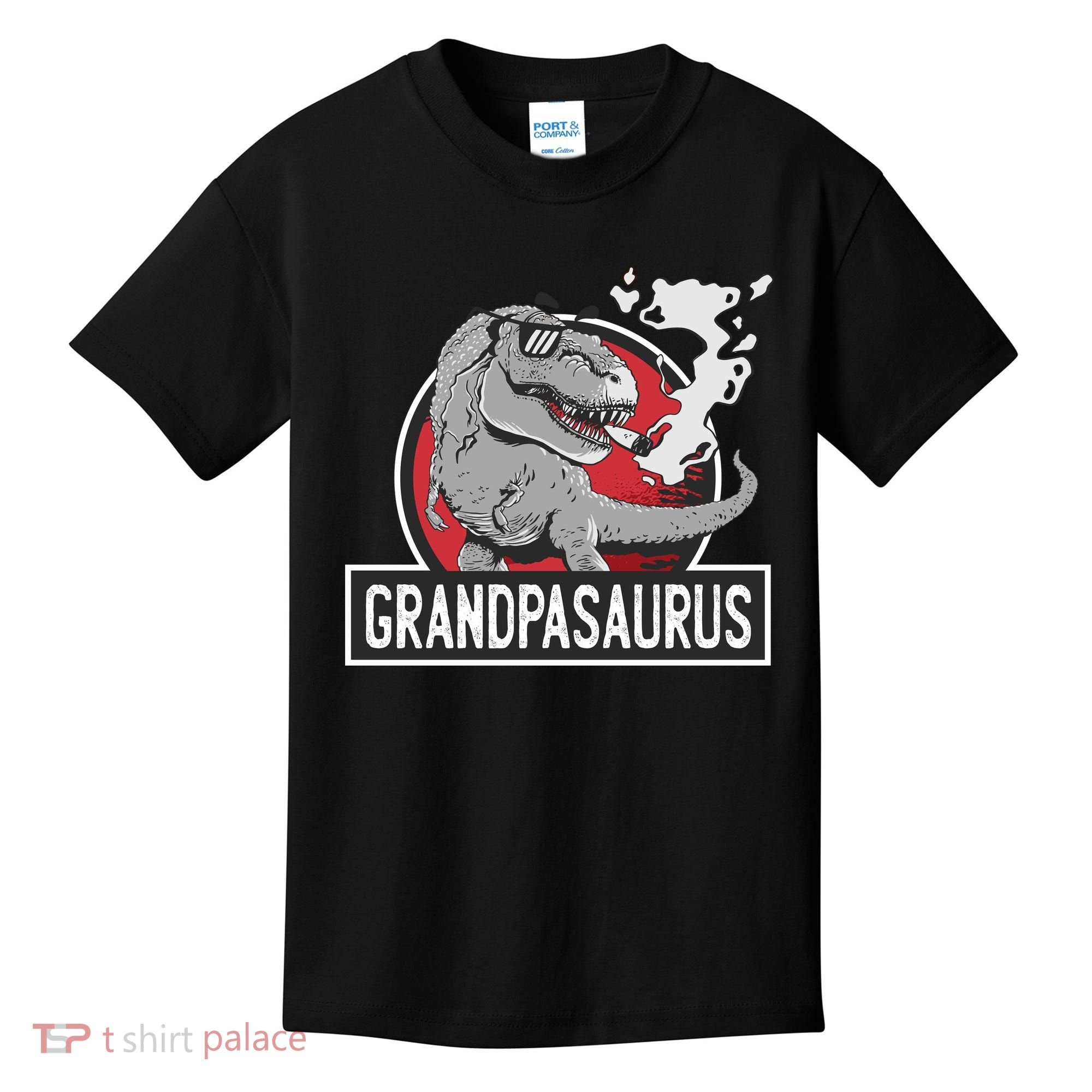 Grandpasaurus Smoking Grandpa Trex Funny Kids T-Shirt