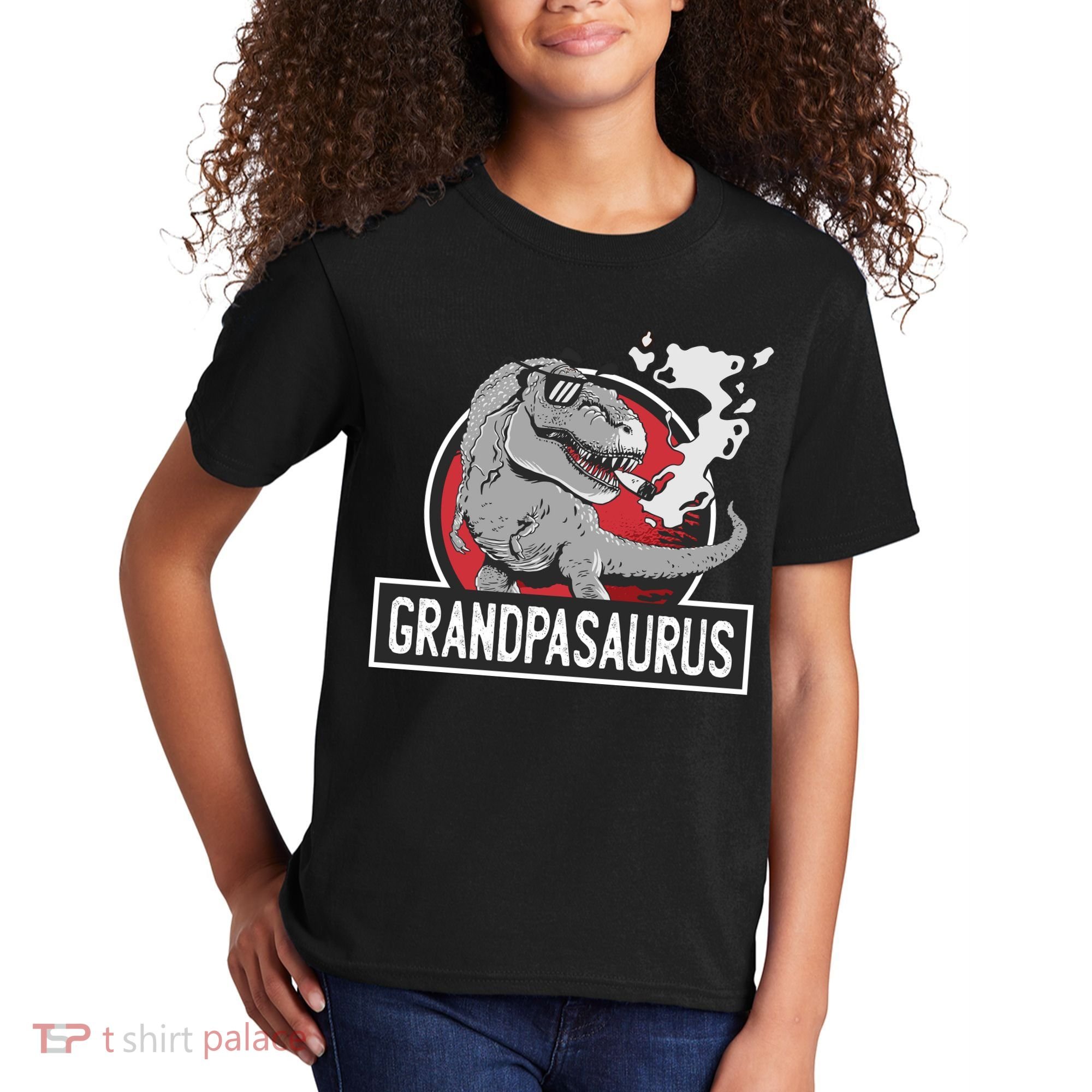 Grandpasaurus Smoking Grandpa Trex Funny Kids T-Shirt