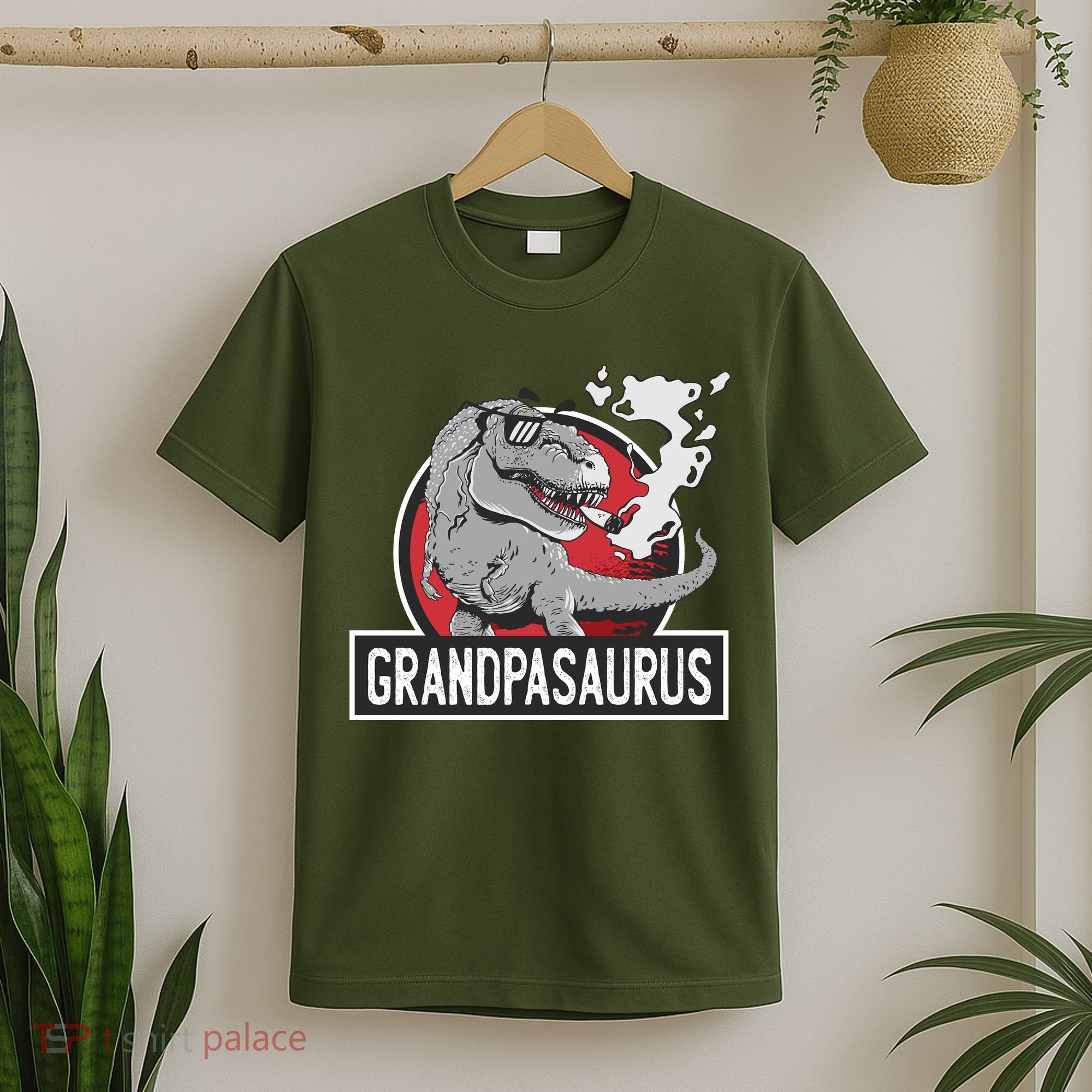 Grandpasaurus Smoking Grandpa Trex Funny T-Shirt