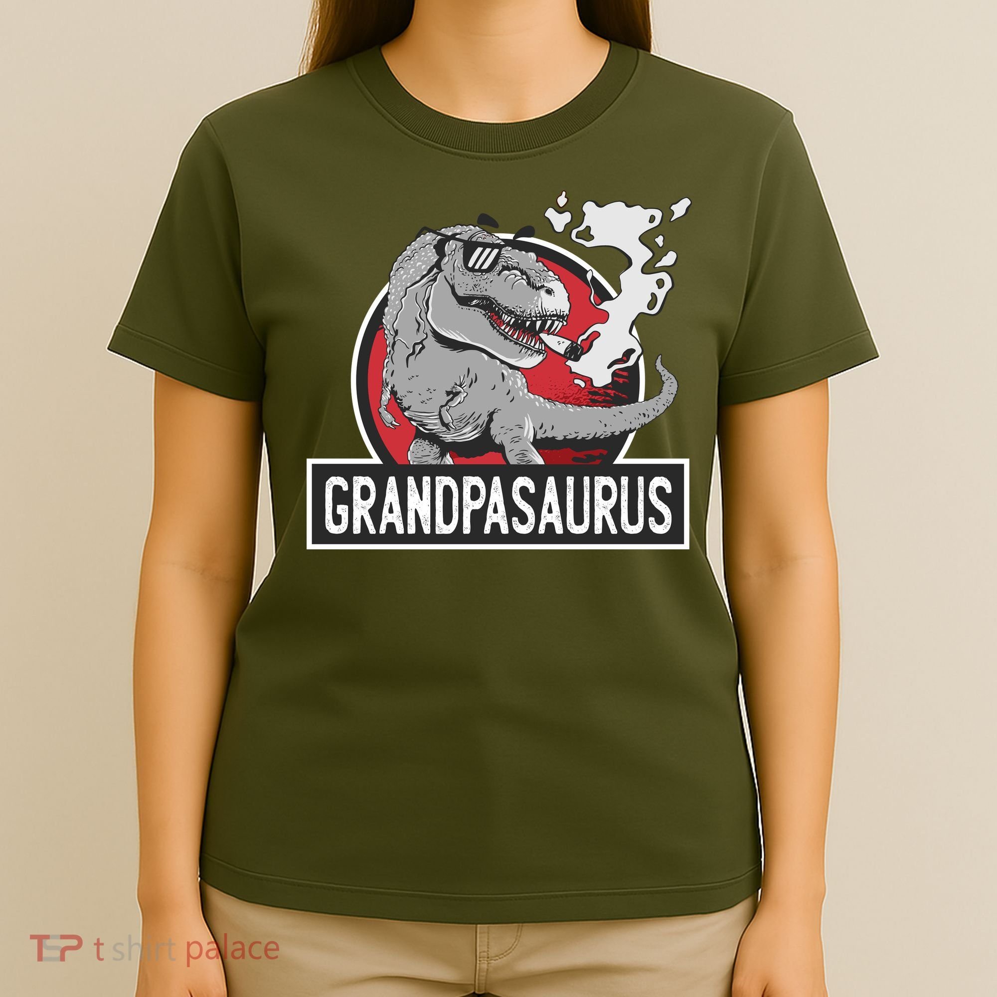 Grandpasaurus Smoking Grandpa Trex Funny T-Shirt
