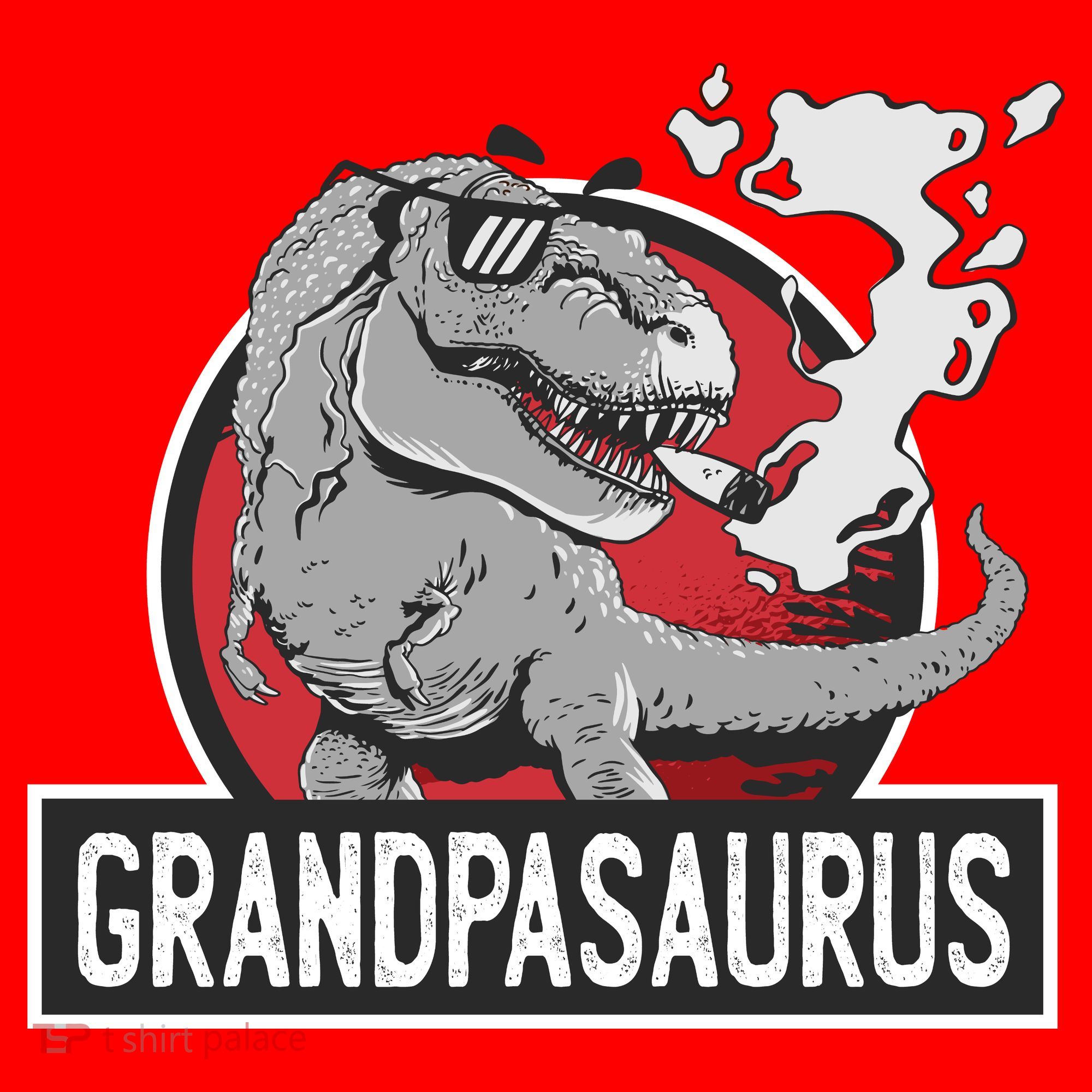 Grandpasaurus Smoking Grandpa Trex Funny Santa Hat