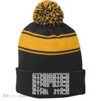 Gymnastics Sport Gymnast Dance Gift Stripe Pom Pom Beanie thumb 0