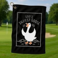 GodS Silliest Goose Golf Towel thumb 1