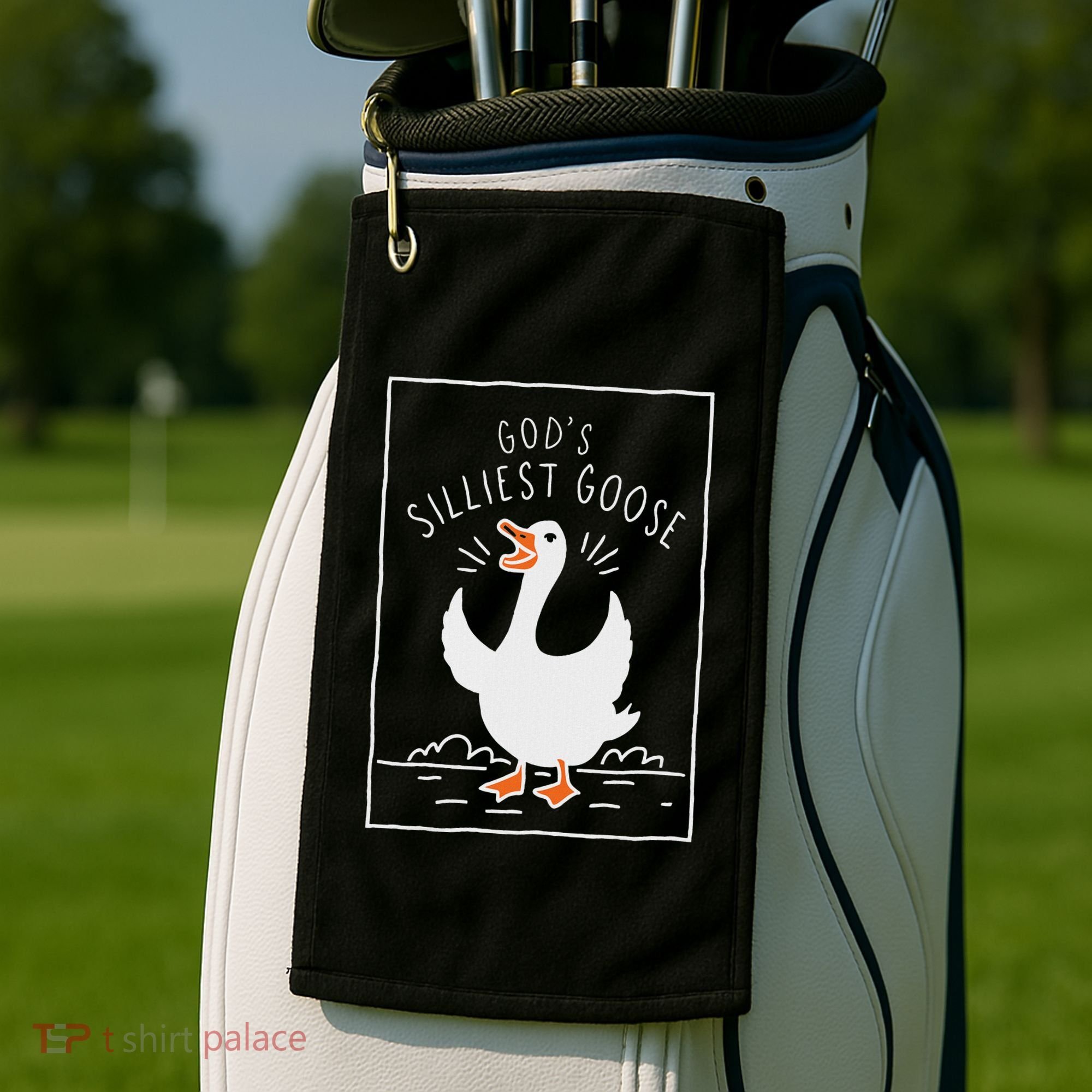 GodS Silliest Goose Golf Towel