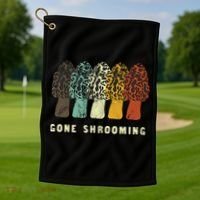 Gone Shrooming Gift Fun Mushroom Hunters Gift Golf Towel thumb 1