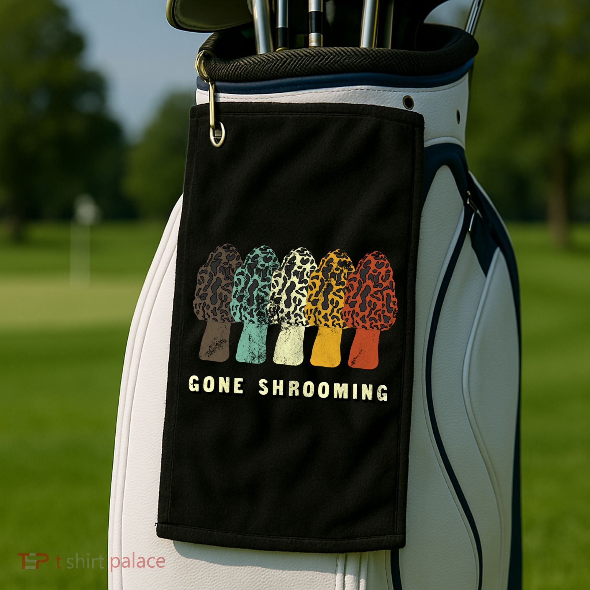 Gone Shrooming Gift Fun Mushroom Hunters Gift Golf Towel