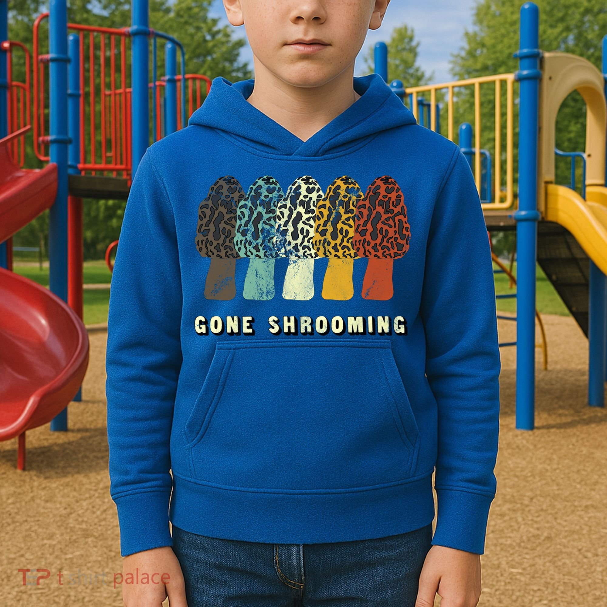 Gone Shrooming Gift Fun Mushroom Hunters Gift Kids Hoodie