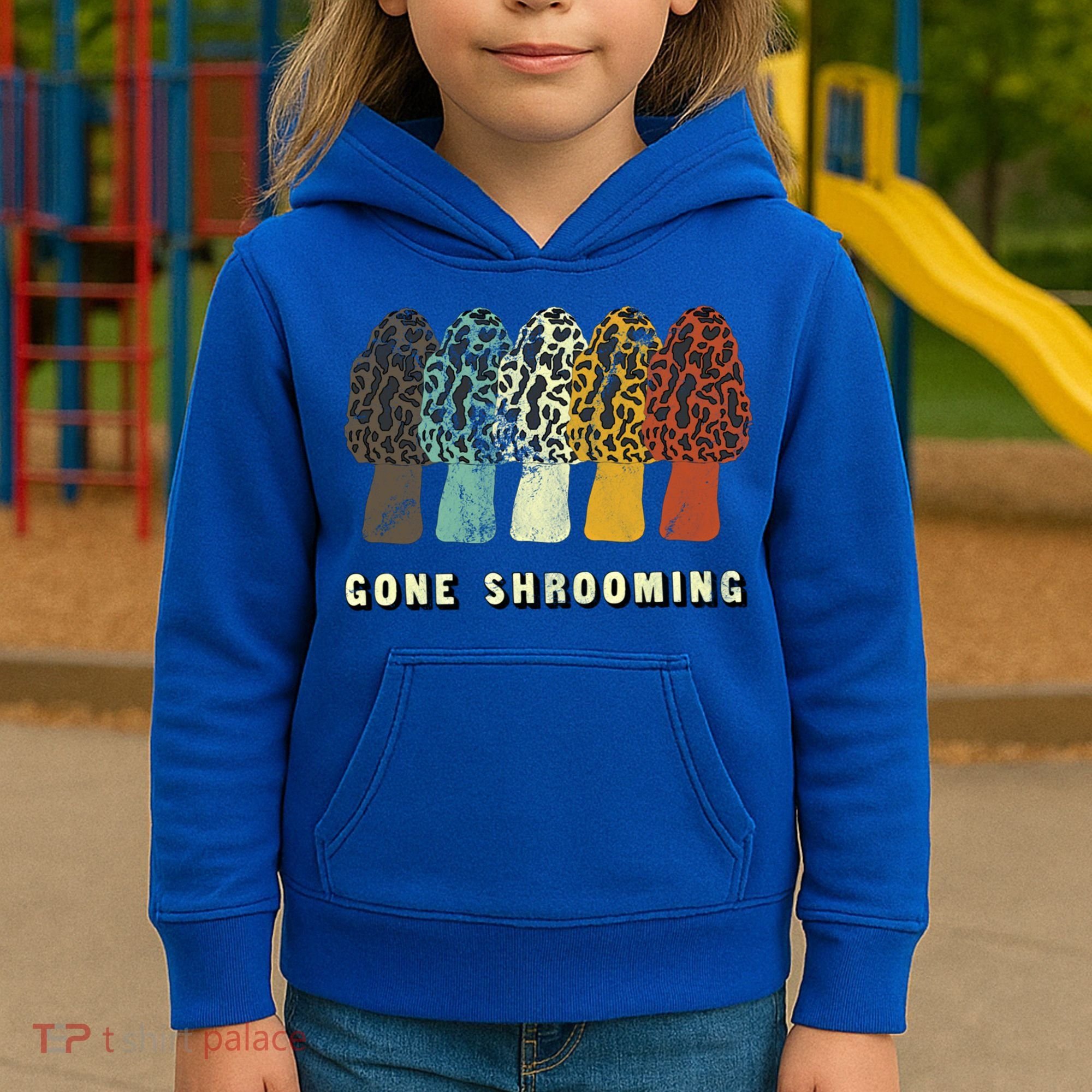 Gone Shrooming Gift Fun Mushroom Hunters Gift Kids Hoodie